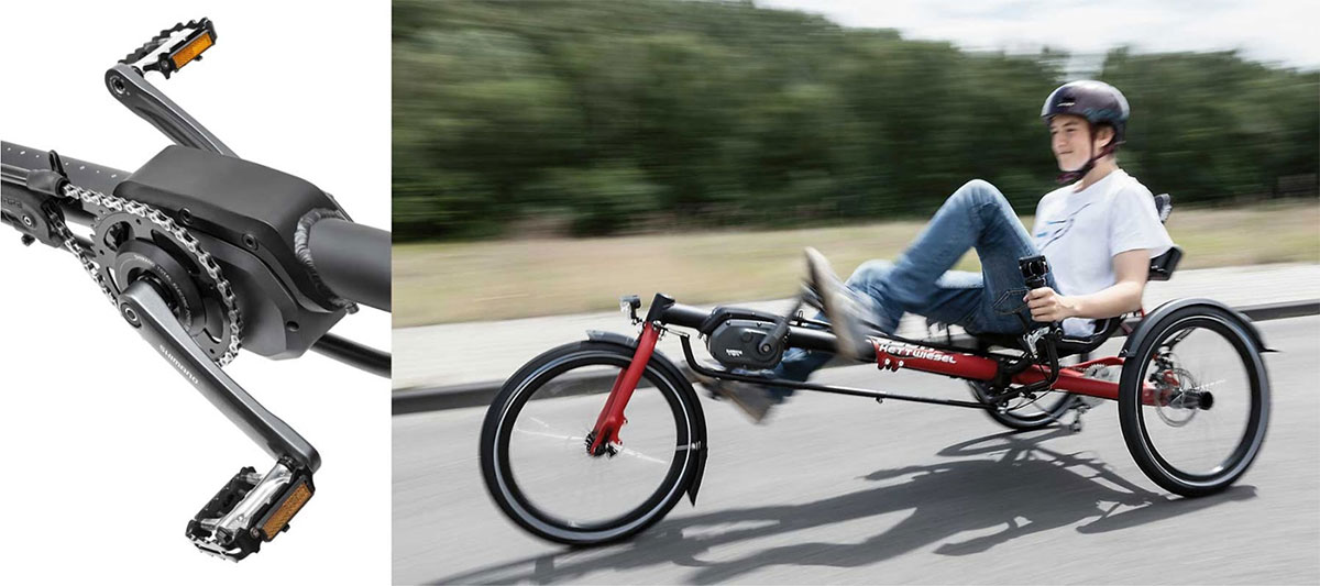 recumbent trike with electric motor
