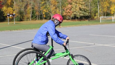 Bip glides on a RAD RaceRunner at the Middlebury Recreation Center.