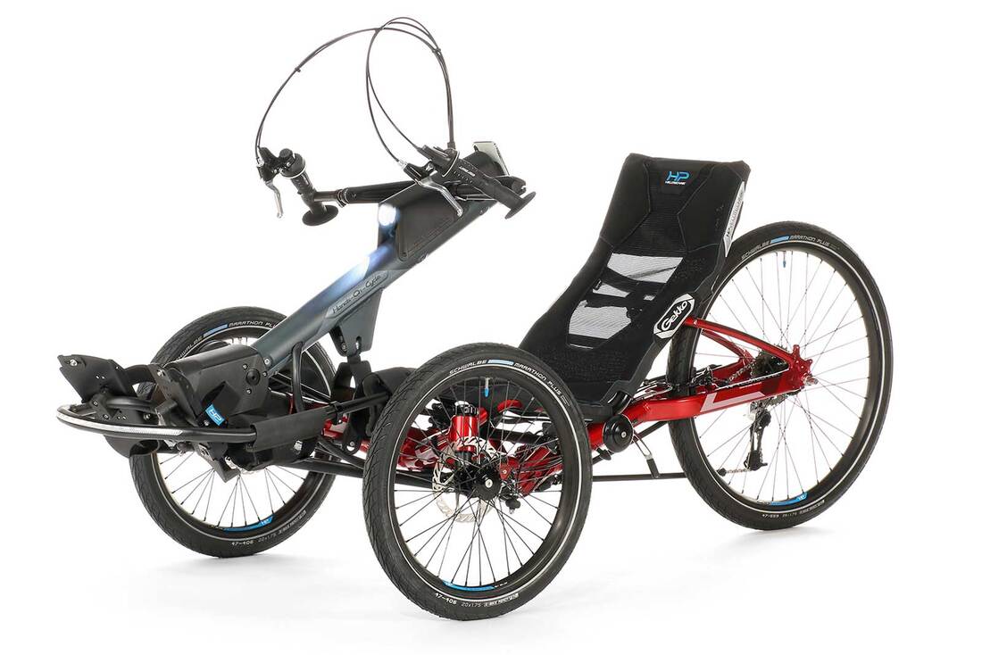 HP Velotechnik Gekko trike with hands-on-cycle attachment