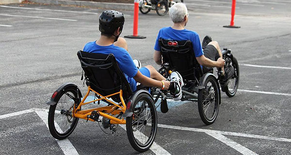 Two Hase Kettwiesels linked in tandem at Recumbent Cycle-Con